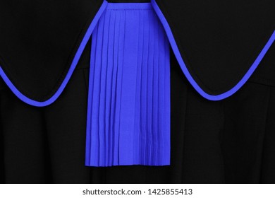 Toga Legal Counsel With A Blue Ruffle, Closeup, Polish Lawyer