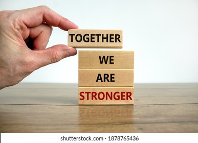 Together We Stronger Symbol Wooden Blocks Stock Photo 1878765436 ...