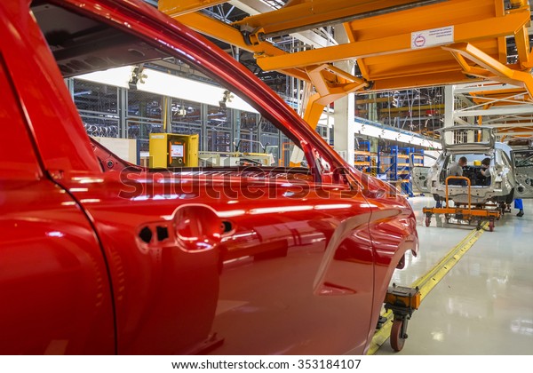 Togliatti, Samara region, Russia - June 26:\
Assembly line of LADA Cars B0 Platform in Automobile Factory\
AVTOVAZ - The Member of Alliance RENAULT-NISSAN-AVTOVAZ, on June\
26, 2015 in\
Togliatti