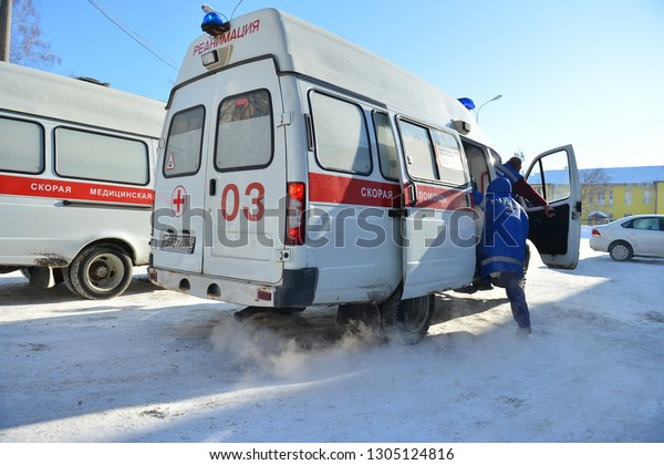 Togliatty-Russia-23 january 2019 - Ambulance\
staff in\
action\
