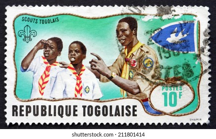 TOGO - CIRCA 1968: A Stamp Printed In Togo Shows Scout Leader Training Cub Scouts, Togolese Boy Scouts, Circa 1968