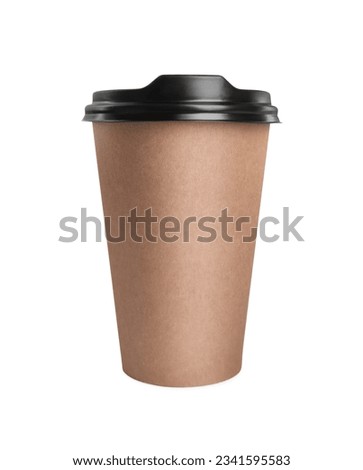 To-go drink. Paper coffee cup isolated on white
