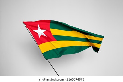 Togo flag isolated on white background with clipping path. flag symbols of Togo. flag frame with empty space for your text.