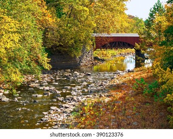 The Tohickon Creek Aqueduct Foot Bridge In Delaware Canal State Park Located In Bucks County Pennsylvania.