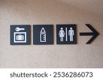 Toilet and Coin Locker direction sign