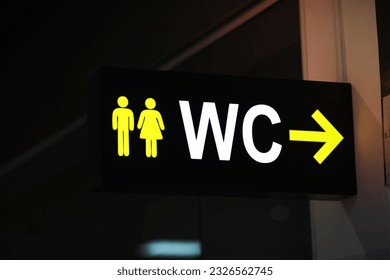 Toilet icons set. Men and women WC signs for restroom.Sign on a toilet ,on modern background.Toilet sign - Restroom 