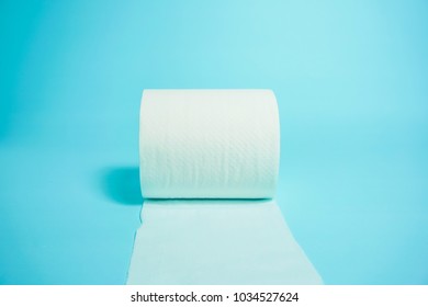 Toilet Paper Light Blue Background Stock Photo (Edit Now) 1034527624