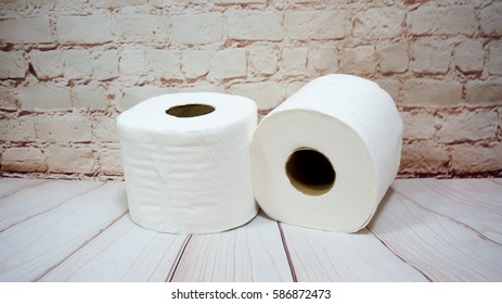 Toilet Paper Roll  On  Background.