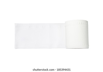 Toilet Paper Roll On White Background