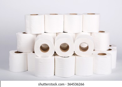 Toilet Paper Roll With White Background.