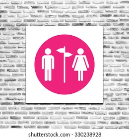 Toilet Sign On White Wall Background Stock Photo 330238928 | Shutterstock