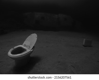 toilet wreck uderwater pollution ship wreck ruish on ocean floor