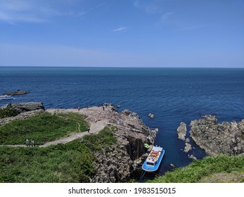 Tojinbo Cliff In Summer Sunlight, In Fukui Prefecture, Hokuriku Japan