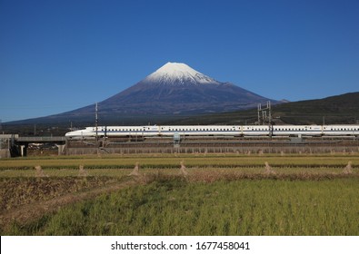 Tokaido Shinkansen And Mount Fuji JAPAN