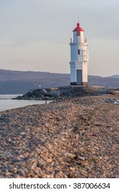 Tokarevskiy Mayak Lighthouse In Vladivostok, Russia