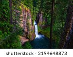 Toketee Falls on the North Umpqua River located in Douglas County, Oregon.