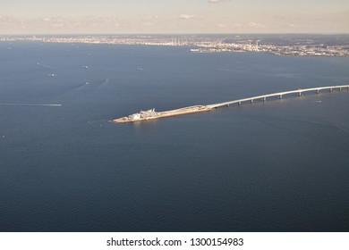 Tokyo Bay Aqua Line, Umi Hotaru Aerial, Japan