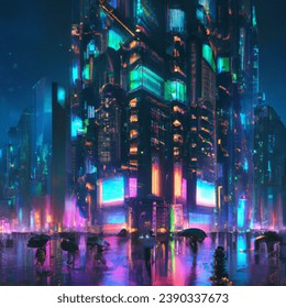 Tokyo Building Cyberpunk