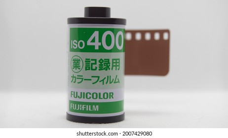 TOKYO - CIRCA AUGUST 2019: 35mm Film Canister Of Fujifilm's Discontinued Industrial Film Available Only In Japan. It Has A Cult Following Among Analog Photographers.