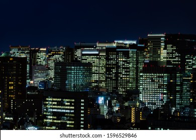 Tokyo City Buildings Night View And Sky