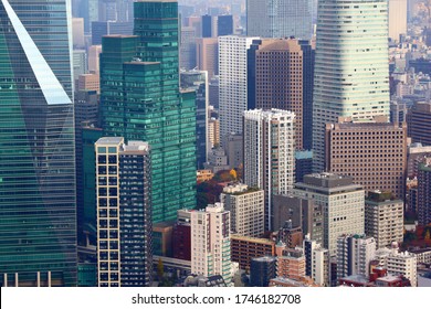 Tokyo City, Japan - Aerial View Cityscape. Roppongi District.