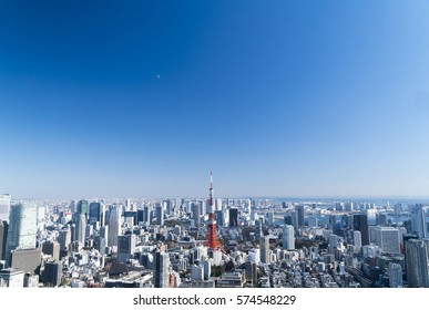 
Tokyo City Landscape Day Afternoon Tokyo Tower Central City Sky Copy Space