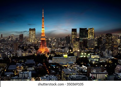 Tokyo City Skyline At Dusk, Tokyo Japan