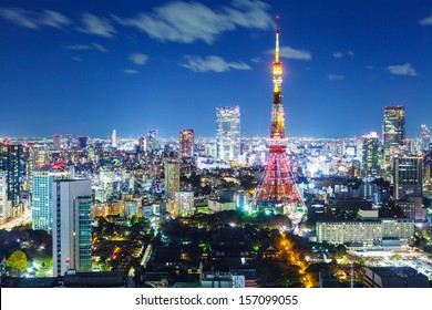 Tokyo City Skyline At Night 