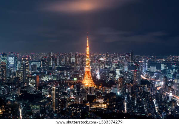 東京都東京タワー夜景東京都市景観東京日本 の写真素材 今すぐ編集