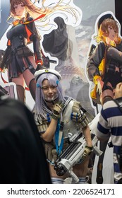 Tokyo Game Show, Chiba, Japan - September 18, 2022: A Girl In A Costume