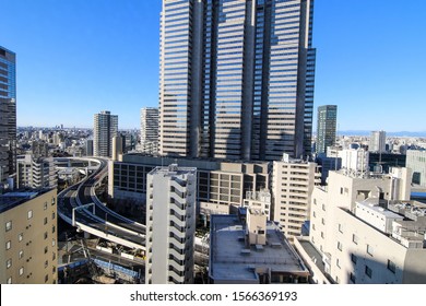 Tokyo, JAPAN - 09 January 2018 : Tokyo's Aerial Highway From Skyscraper. Famous 