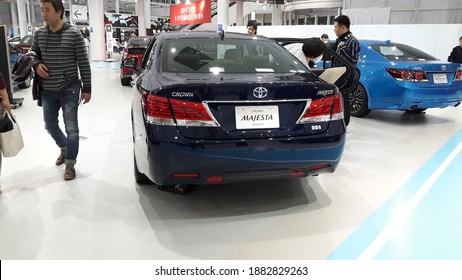 Tokyo, Japan - 11 1 2017: Toyota Crown Majesta In Toyota Mega Web In Odaiba, Tokyo, Japan