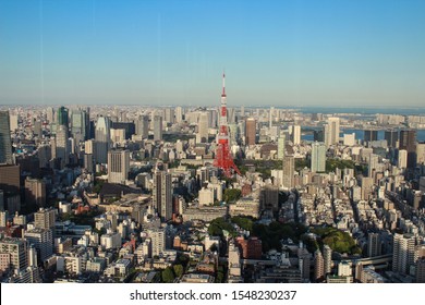 Tokyo, Japan - 12 May 2016: Viewpoint overlooking the Tokyo Tower