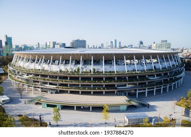 TOKYO, JAPAN - 17 March 2021：National Stadium