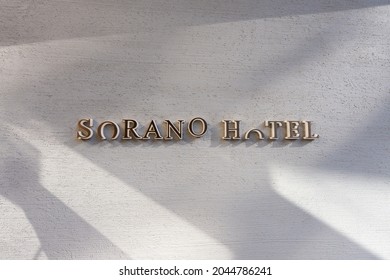 TOKYO, JAPAN - 20 September 2021：SORANO HOTEL Sign