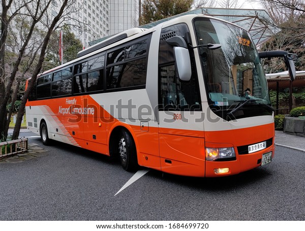 Tokyo, Japan, 2020\
Airport Limousine bus which\
provides direct Access to and from Central Tokyo and Narita and\
Haneda Airport. It provides free Wi-fi onboard and space for\
passenger\'s check-in\
luggage
