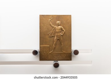 TOKYO, JAPAN - 25 August 2021：1900 Paris Olympic Bronze Medal