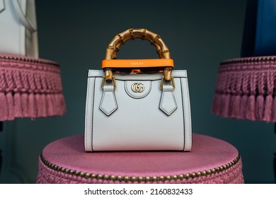 TOKYO, JAPAN - 25 May 2022：Gucci White Bag