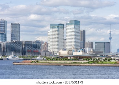 TOKYO, JAPAN - 7 September 2021：Toyosu Gururi Park , Tokyo Olympic And Paralympic Olympic Village