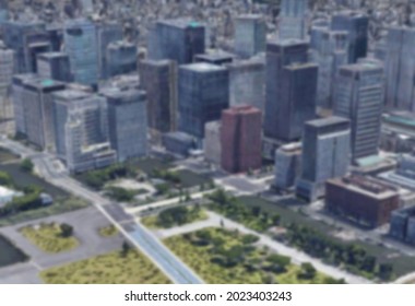 Tokyo Japan Aerial View High Angle Skyline - Blur Background Concept