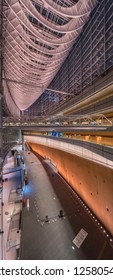 TOKYO, JAPAN - August 16 2018: Inside View Of Tokyo International Forum Built In 1996 By Uruguayan Architect Rafael Viñoly Near Yurakucho Station.