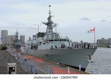 Tokyo, Japan - August 25, 2011: Royal Canadian Navy HMCS Ottawa (FFH 341), Halifax-class Frigate.