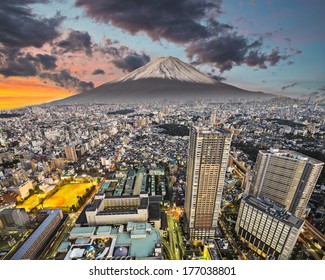 Tokyo, Japan Cityscape With Mt. Fuji.