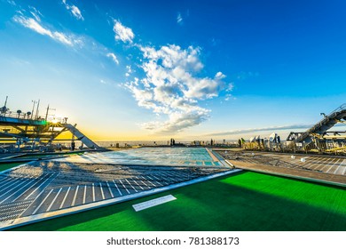 Tokyo, Japan - Dec 6, 2017: Helipad On Roof Of The Mori Building At Roppongi Hill, Tokyo, Japan.