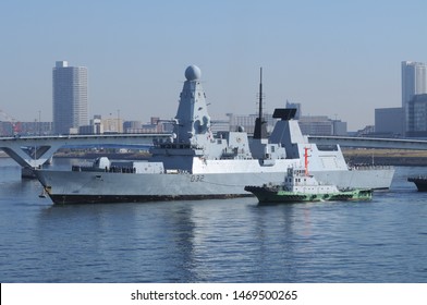 Tokyo, Japan - December 01, 2013:Royal Navy HMS Daring (D32), Type 45 Destroyer.