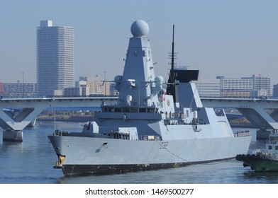 Tokyo, Japan - December 01, 2013:Royal Navy HMS Daring (D32), Type 45 Destroyer.