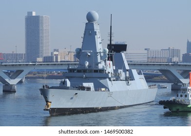 Tokyo, Japan - December 01, 2013:Royal Navy HMS Daring (D32), Type 45 Destroyer.