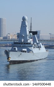 Tokyo, Japan - December 01, 2013:Royal Navy HMS Daring (D32), Type 45 Destroyer.