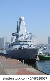 Tokyo, Japan - December 01, 2013:Royal Navy HMS Daring (D32), Type 45 Destroyer.