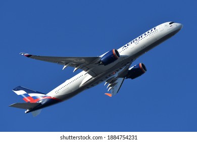 Tokyo, Japan - December 26, 2020:Aeroflot Airbus A350-900 (VQ-BFY) Passenger Plane.